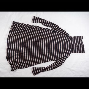 Striped turtleneck t shirt dress